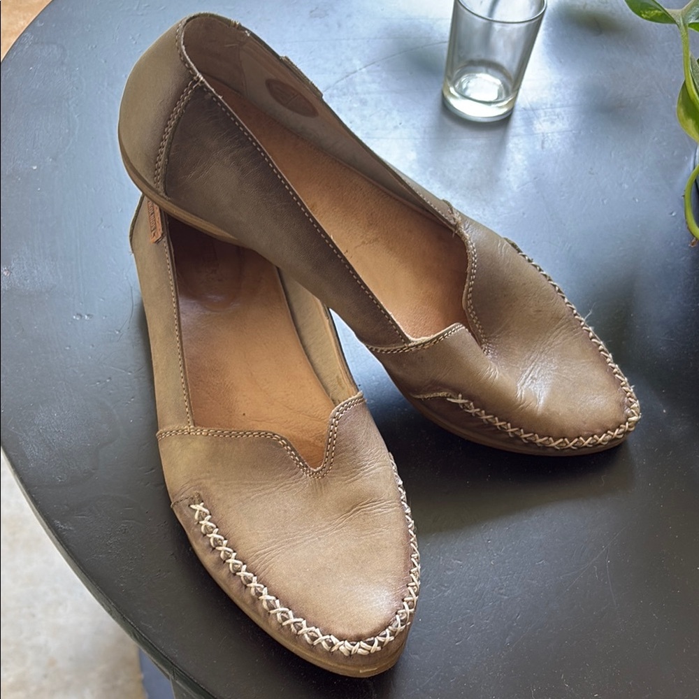 Brown Leather Women's Loafers